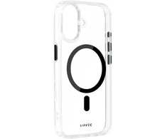 Liavec Glossy Magsafe skaidrus dėklas skirtas Apple iPhone 16 juodos spalvos