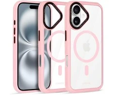 Liavec Hybrid Magsafe Clear dėklas skirtas Apple iPhone 16 rožinės spalvos