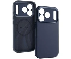 Liavec Silk Shield dėklas su Metal Camera Frame skirtas Apple iPhone 17 Pro mėlynos spalvos