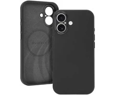 Liavec Silk Shield dėklas su Metal Camera Frame skirtas Apple iPhone 17 juodos spalvos