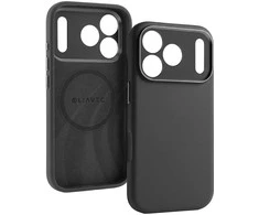 Liavec Silk Shield dėklas su Metal Camera Frame skirtas Apple iPhone 17 Pro Max juodos spalvos