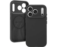 Liavec Silk Shield dėklas su Metal Camera Frame skirtas Apple iPhone 17 Pro juodos spalvos