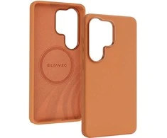Liavec Silky dėklas su Metal Camera Frame for Samsung Galaxy S26 Ultra oranžinės spalvos