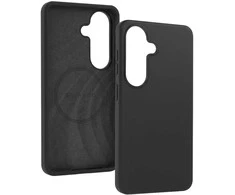 Liavec Silky dėklas su Metal Camera Frame for Samsung Galaxy S26 Plus juodos spalvos