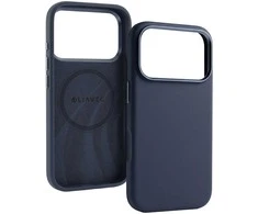 Liavec Silky dėklas su Metal Camera Frame skirtas Apple iPhone 17 Pro Max mėlynos spalvos