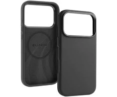 Liavec Silky dėklas su Metal Camera Frame skirtas Apple iPhone 17 Pro juodos spalvos
