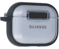 Liavec SlideLock dėklas telefonui Apple AirPods Pro 3 transparent-mėlynas