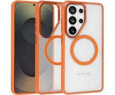 Liavec Soft dėklas Metal Frame skirtas Samsung Galaxy S26 Ultra oranžinis