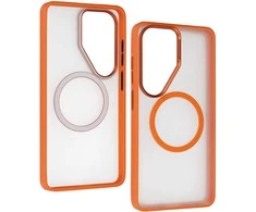 Liavec Soft dėklas Metal Frame skirtas Samsung Galaxy S26 Ultra oranžinis