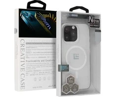 Liavec Warframe Magsafe Series dėklas skirtas Apple iPhone 15 Plus baltos spalvos