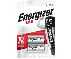 Ličio baterija CR123 (CR17345, DL123A) 3V 1.5Ah Energizer 2vnt įpakavime