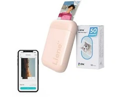Liene Pearl 2×3″ nešiojamas nuotraukų spausdintuvas rožinės spalvos