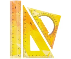 Liniuočių rinkinys DELI, 3 dalių, 15 cm, EcoPVC, lanksčios