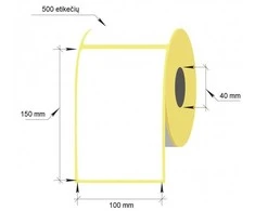Lipnios etiketės, 1-100x150/40-500 etik., Thermal Eco, baltos sp.