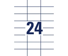 Lipnios etiketės Avery Zweckform, A4, 70x37mm, 24 etiketės lape, be rėmelio, 100 lapų, baltos spalvos