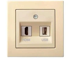 Lizdas HDMI+USB LIREGUS EPSILON, smėlio spalvos