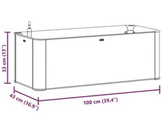 Lovelis su savaiminio laistymo sistema, pilkas, 100x43x33cm