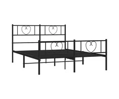 Lova Lovos rėmas su galvūgaliu/kojūgaliu, juodas, 135x190cm, metalas