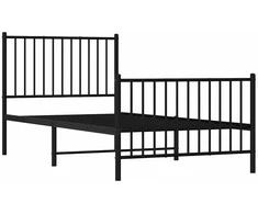 Lovos rėmas su galvūgaliu/kojūgaliu, juodas, 90x190cm, metalas