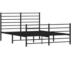 Lovos rėmas su galvūgaliu/kojūgaliu, juodas, 120x200cm, metalas