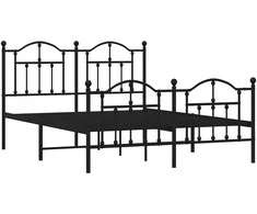 Lova Lovos rėmas su galvūgaliu/kojūgaliu, juodas, 135x190cm, metalas