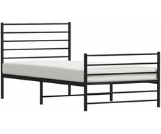 Lovos rėmas su galvūgaliu/kojūgaliu, juodas, 90x190cm, metalas