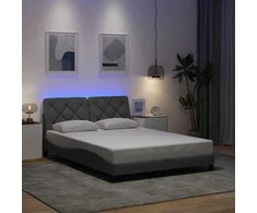 Lova Lovos rėmas su LED be čiužinio, šviesiai pilkas, 120x200 cm