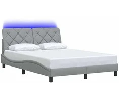 Lova Lovos rėmas su LED be čiužinio, šviesiai pilkas, 120x200 cm