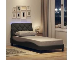 Lova Lovos rėmas su LED be čiužinio, tamsiai pilkas, 90x190 cm