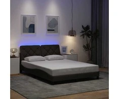 Lova Lovos rėmas su LED be čiužinio, tamsiai rudas, 120x200 cm