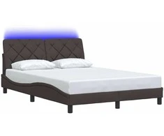 Lova Lovos rėmas su LED be čiužinio, tamsiai rudas, 120x200 cm