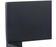 Lovos rėmas su LED, juodos spalvos, 90x200cm, dirbtinė oda