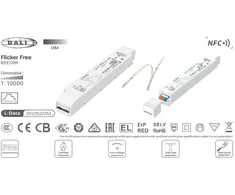 Ltech Impulsinis LED maitinimo šaltinis 24Vdc, 4.17A, 100W, DALI2,DT-6, NFC, PUSH DIM,PWM tipo išėjimas