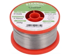 Lydmetalis Sn60Pb40 0.70mm su fliusu 2.2% Kristall400 250g, Stannol (tik profesionaliam naudojimui)