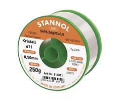 Lydmetalis Sn96.5/Ag3/Cu0.5 0.50mm 250g su fliusu Stannol
