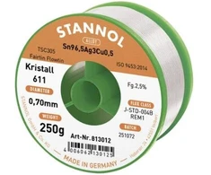 Lydmetalis Sn96.5/Ag3/Cu0.5 0.70mm 250g su fliusu Stannol