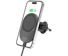 Magnetic MagSafe Automobilinis laikiklis Wireless Charging 15W for Vent Car Tech-Protect mm15W-V1 juodos spalvos