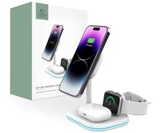 Magnetinis belaidis įkroviklis MagSafe 15W 3in1 Tech-Protect QI15W-A27 baltos spalvos