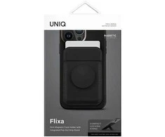 Dėklas UNIQ Flixa magnetinė piniginė juodos spalvosk MagSafe