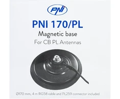 Magnetinis pagrindas PNI 170/PL 170 mm, plonas, su 4m kabeliu ir PL259 jungtimi