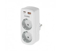 MAITINIMO ADAPTERIS 4-in-1, 2 LIZDAI, USB-C 20W PD, USB-A 18W QC