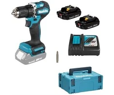 Makita DDF487RAJ Akumuliatorinis gręžtuvas 18V, 2x 2,0 Ah Li-ion, 40/23NM, BL-motor, MAKPACK
