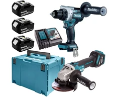 MAKITA KOMPLEKTAS COMBO 18V DLX2544TJ (DDF492 , DGA513) 3×5,0 Ah