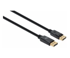 Manhattan 8K@60Hz DisplayPort DP 1.4 kabelis, 2.0m, Palaiko 4K@144Hz, HDR, Paauksuoti kontaktai, juodas, 355575