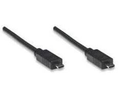 Manhattan Micro HDMI Male to Micro HDMI Male, Shielded, Juodas, 1.0m, Juodas, 326636
