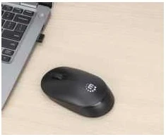MANHATTAN Performance III Wireless Optinė USB Pelė, USB-A Nano Receiver, 3 mygtukai su ratuku, 1000 dpi, Ambidextrous, Juodas, 190145