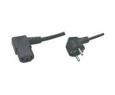 Manhattan, Power cable, computer – wall socket, Schuko – C13, 90 degree angle, Juodas, 2m, 314718