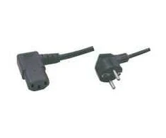 Manhattan, Power cable, computer – wall socket, Schuko – C13, 90 degree angle, Juodas, 2m, 314718