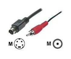 Manhattan S-VIDEO kabelis (Mini Din 4 Pin M) to RCA M, auksinis plated, 1.8m, 346702