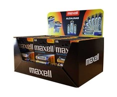 Maxell šarminės baterijos LR6 AA, 4 vnt. pakuotė (30 blisterinių pakuočių / 120 vnt. baterijų)
